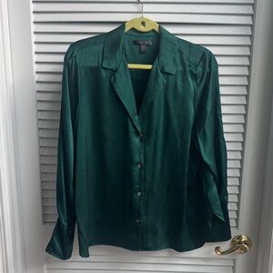 Elegant Green Satin Blouse